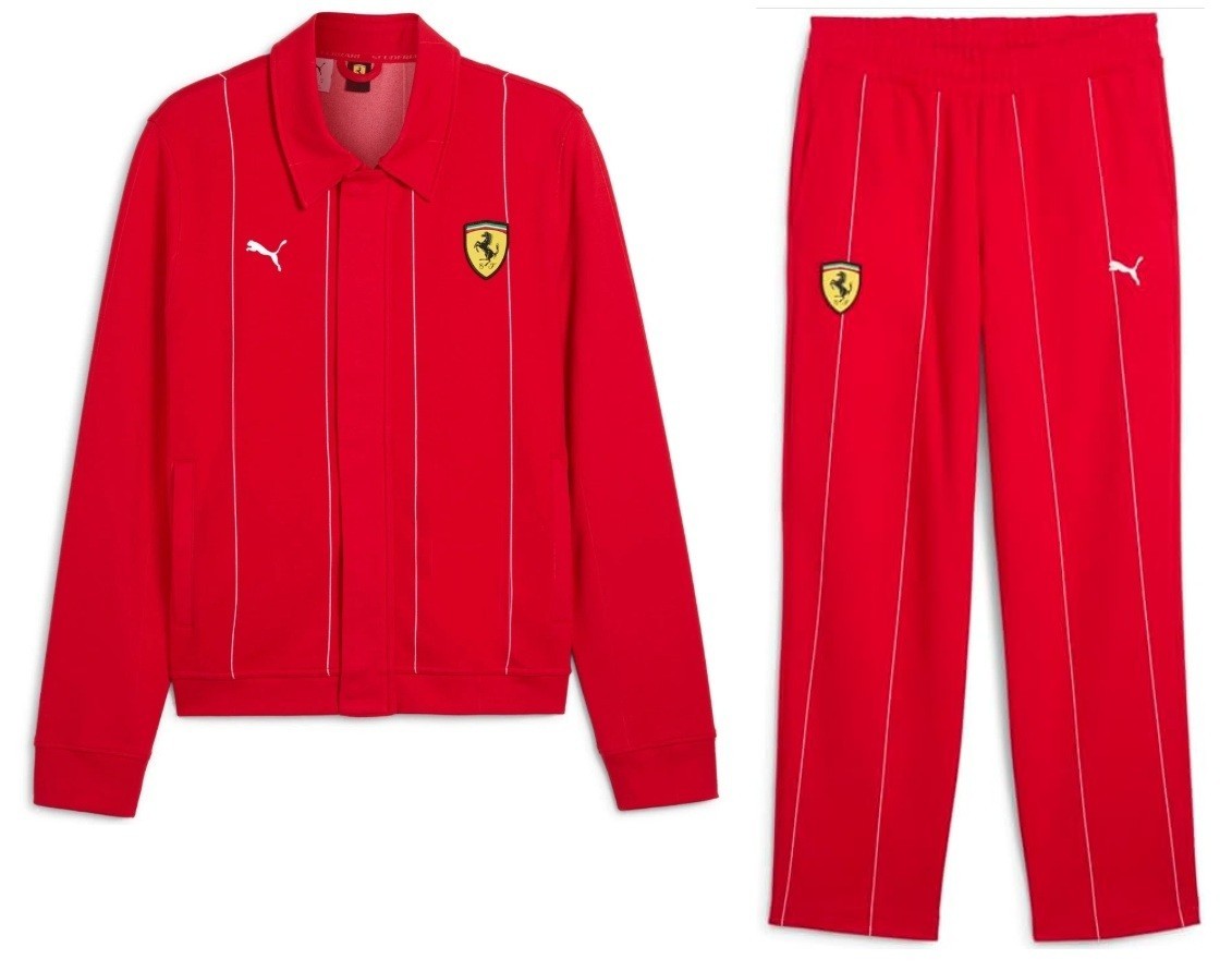 PUMA Ferrari Race Premium Suit Jacket & Pants Red Rosso Corsa Men\'s Medium M