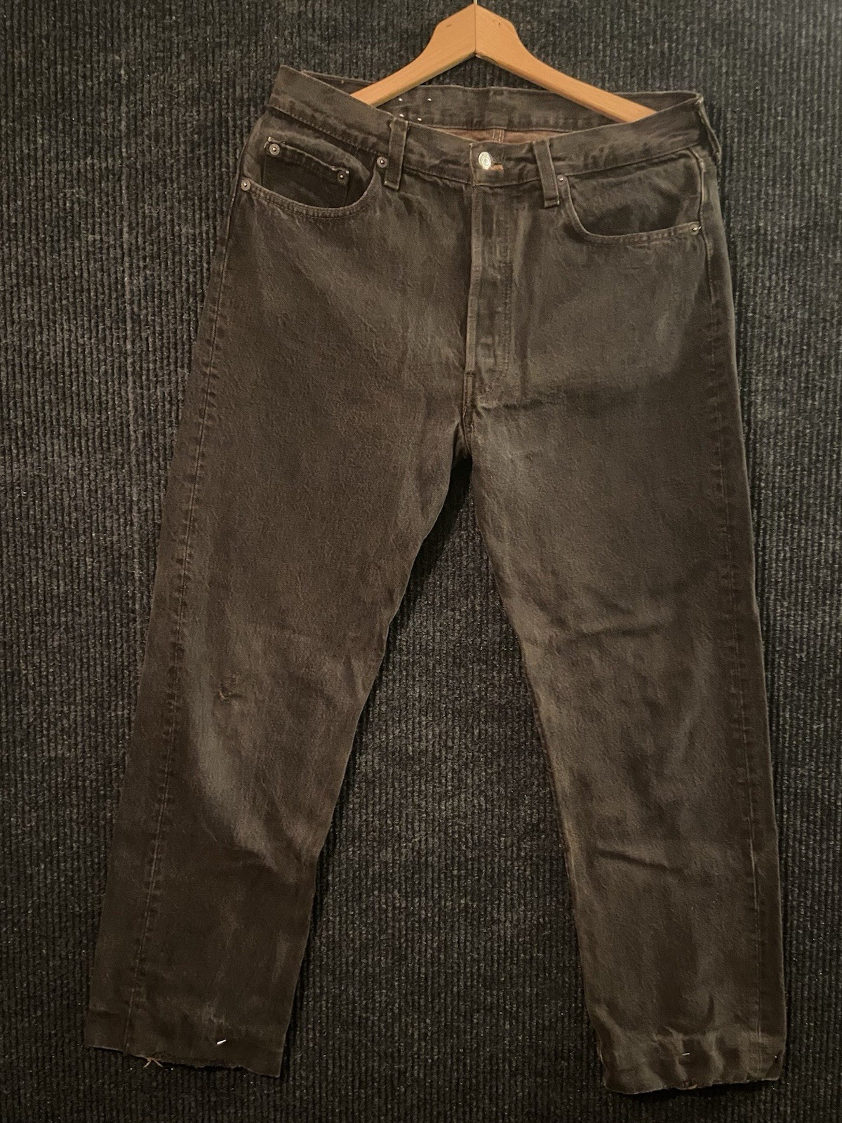 Vintage 70s 80s Levi’s 501 Jeans Size 34X30 Black/Chocolate Altered Hem