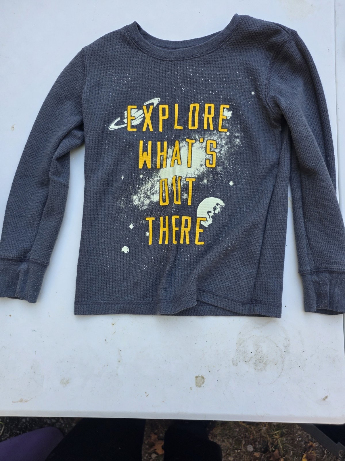 Jumping Beans Boys Thermal Long Sleeve Tee Size 5 Explore What\'s Out There Space