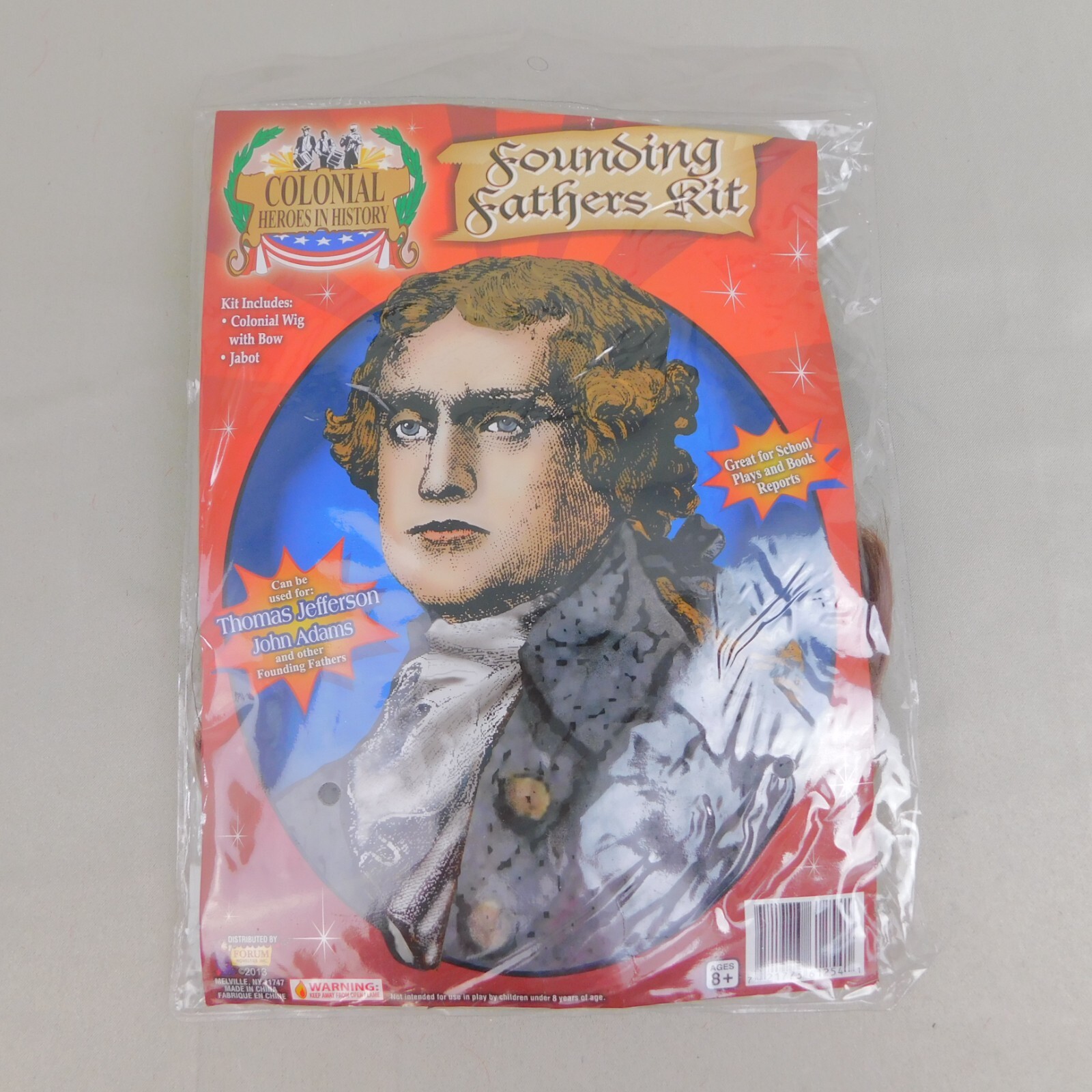 Colonial Heroes in History Founding Fathers Costume Kit Wig & Jabot