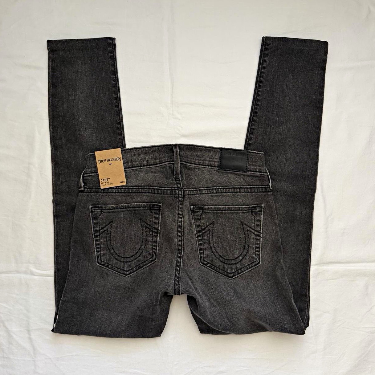 True Religion Women’s Low Rise Skinny Black Studded Denim Jeans