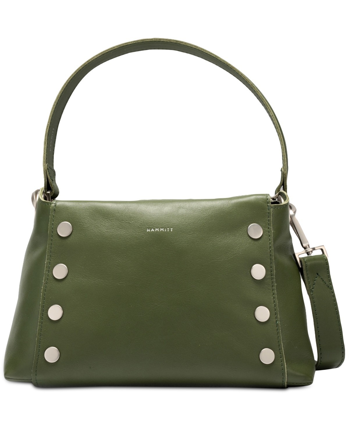 $445. Hammitt Bryant Small Leather Shoulder Crossbody Bag Landscape Green Silver