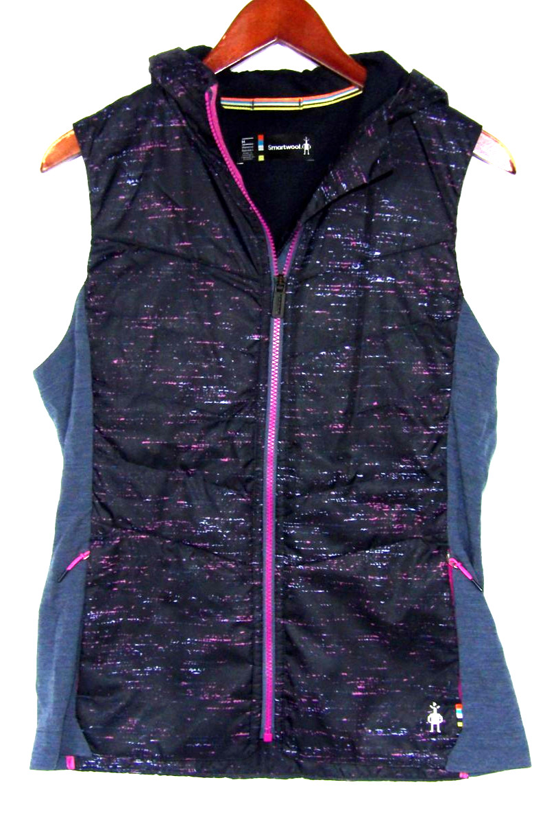 SmartWool Zip-Up Poly/Wool Hooded Puffer Geometric Vest Jacket Women\'s Medium