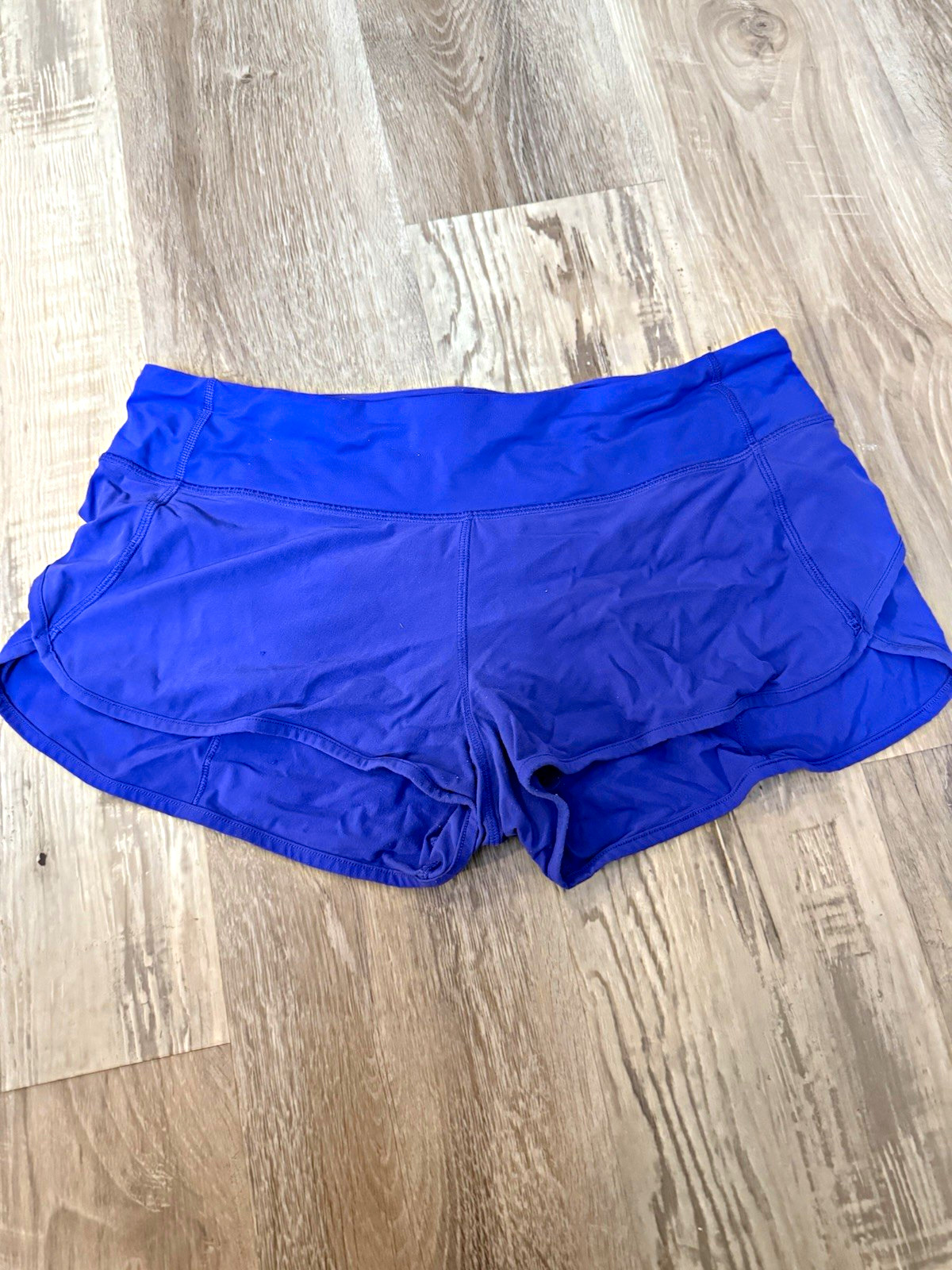 Women’s Blue Lululemon Athletic Running Shorts Drawstring Stretch 2\