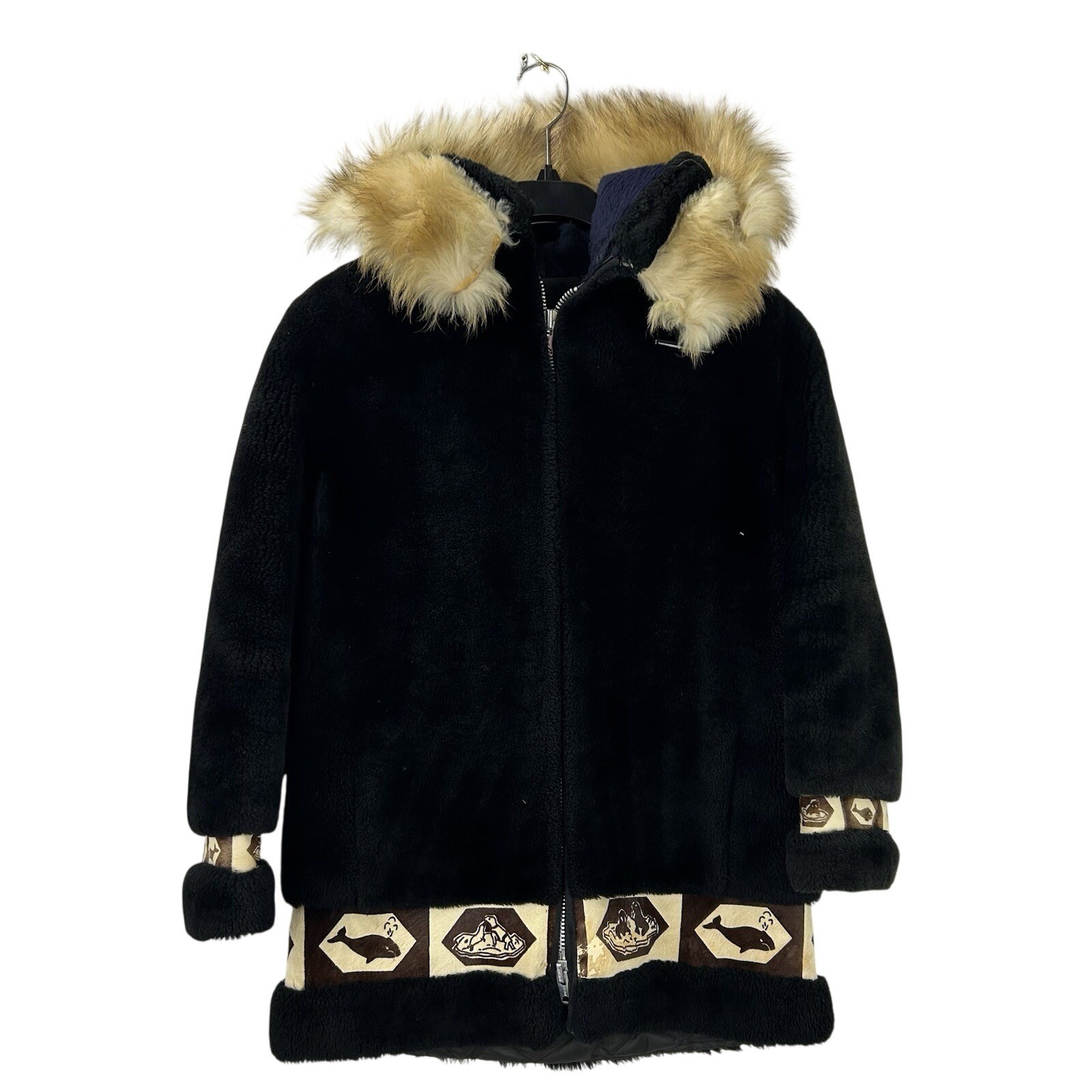 Vintage David Green Alaska Anchorage Hooded Parka Coat Women S Black FurTrim Zip