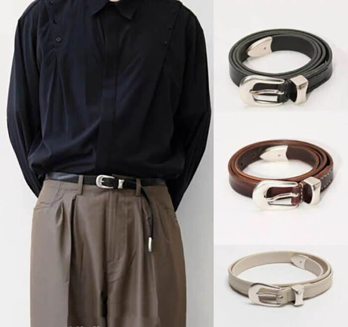 BELT Classic Our Legacy Grained Leather Pin-Buckle Limited Color Unisex