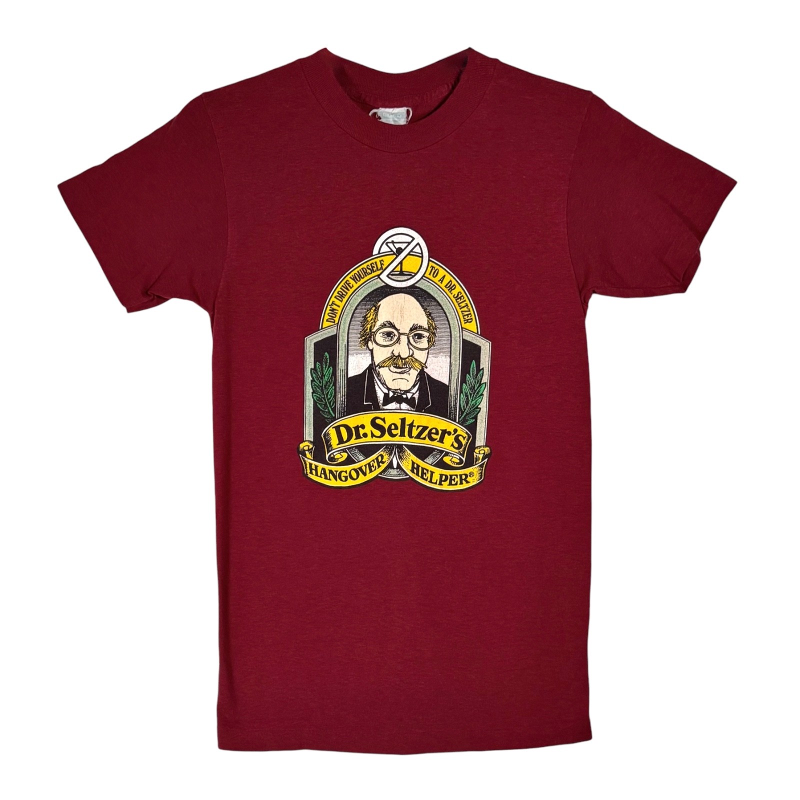 Vintage Single Stitch Graphic Tee Shirt S XS Dr. Seltzer’s Hangover Helper Funny
