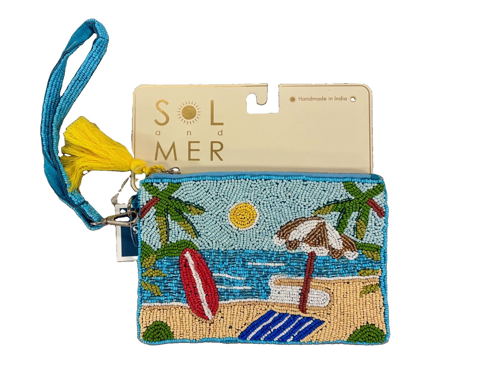 New Release Sol and Mer Whale Beaded Zippered Travel Pouch Wallet