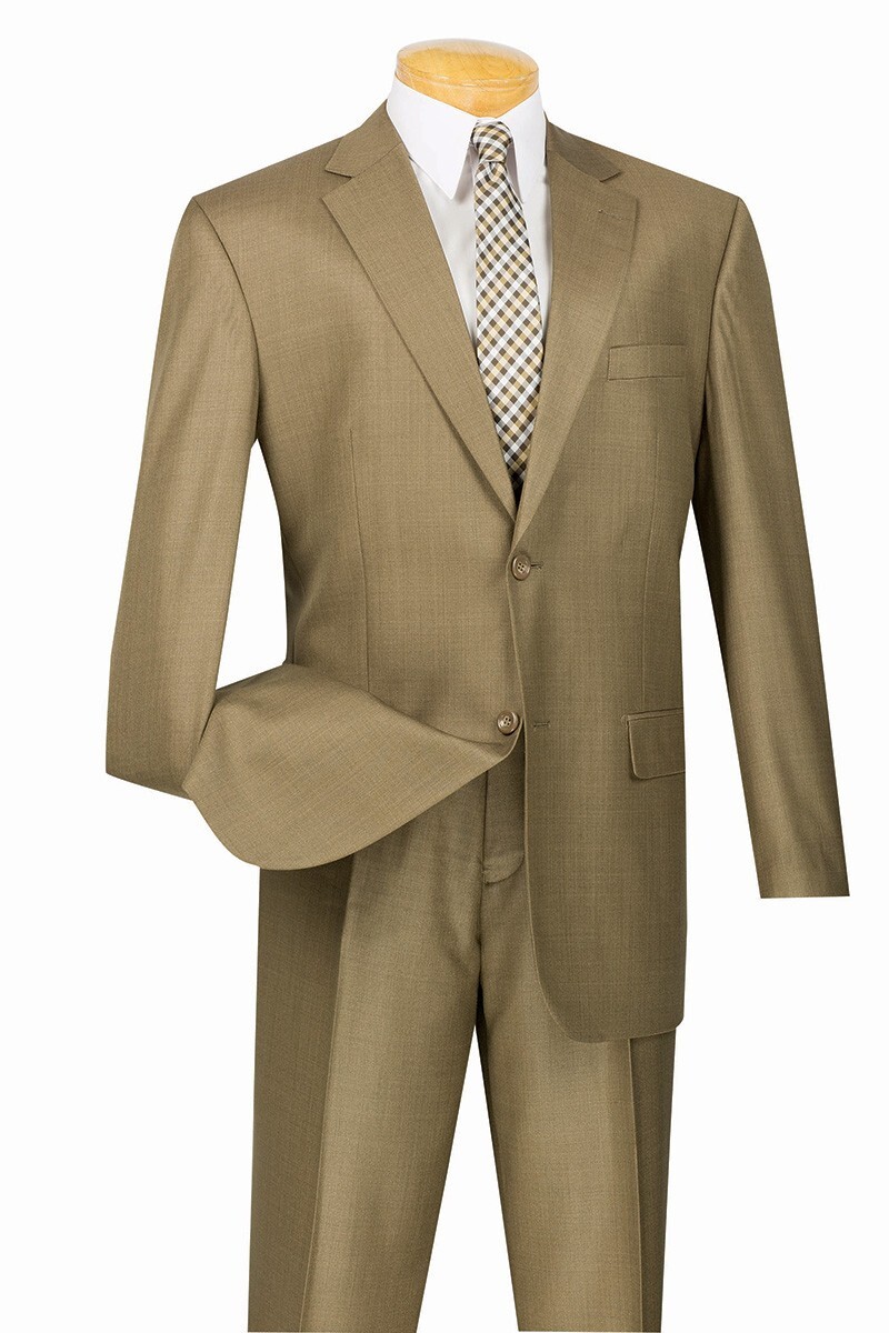 Vinci Men's Regular Fit 2 Piece 2 Button Textured Weave NEW