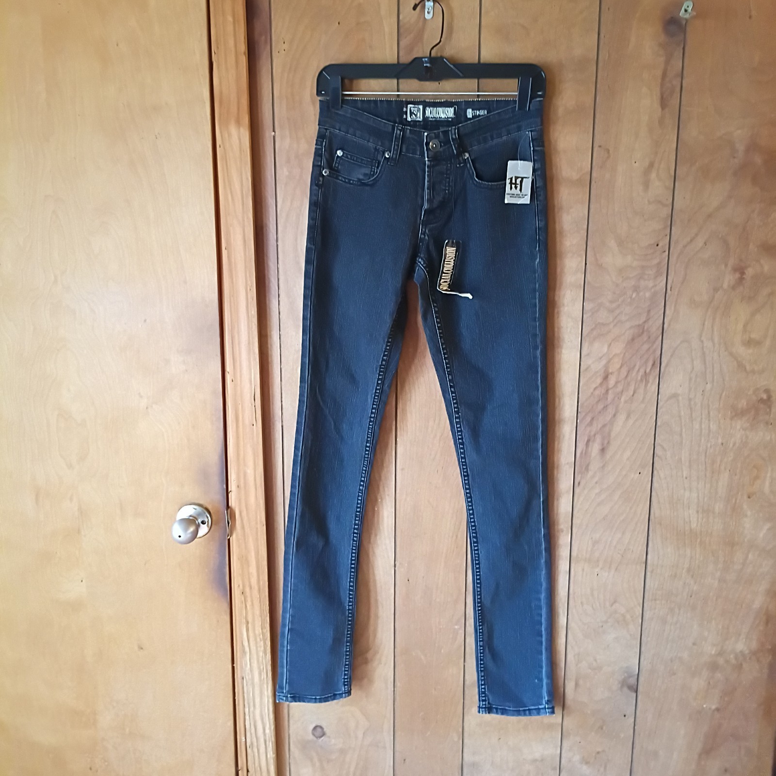 Social Collision Stinger Black Skinny Jeans Women’s 28W 32L Regular Rise NWT