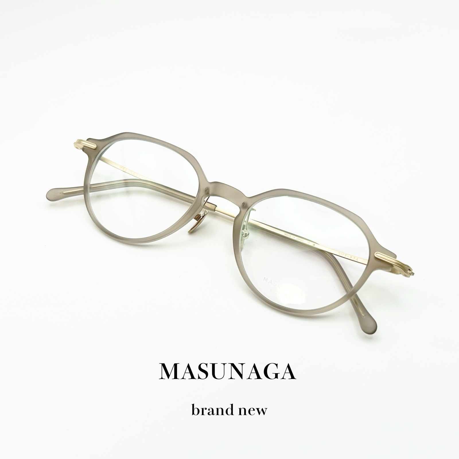 READ DESC MASUNAGA GMS-834 #14 Taupe Crown Panto Titanium Eyeglasses New