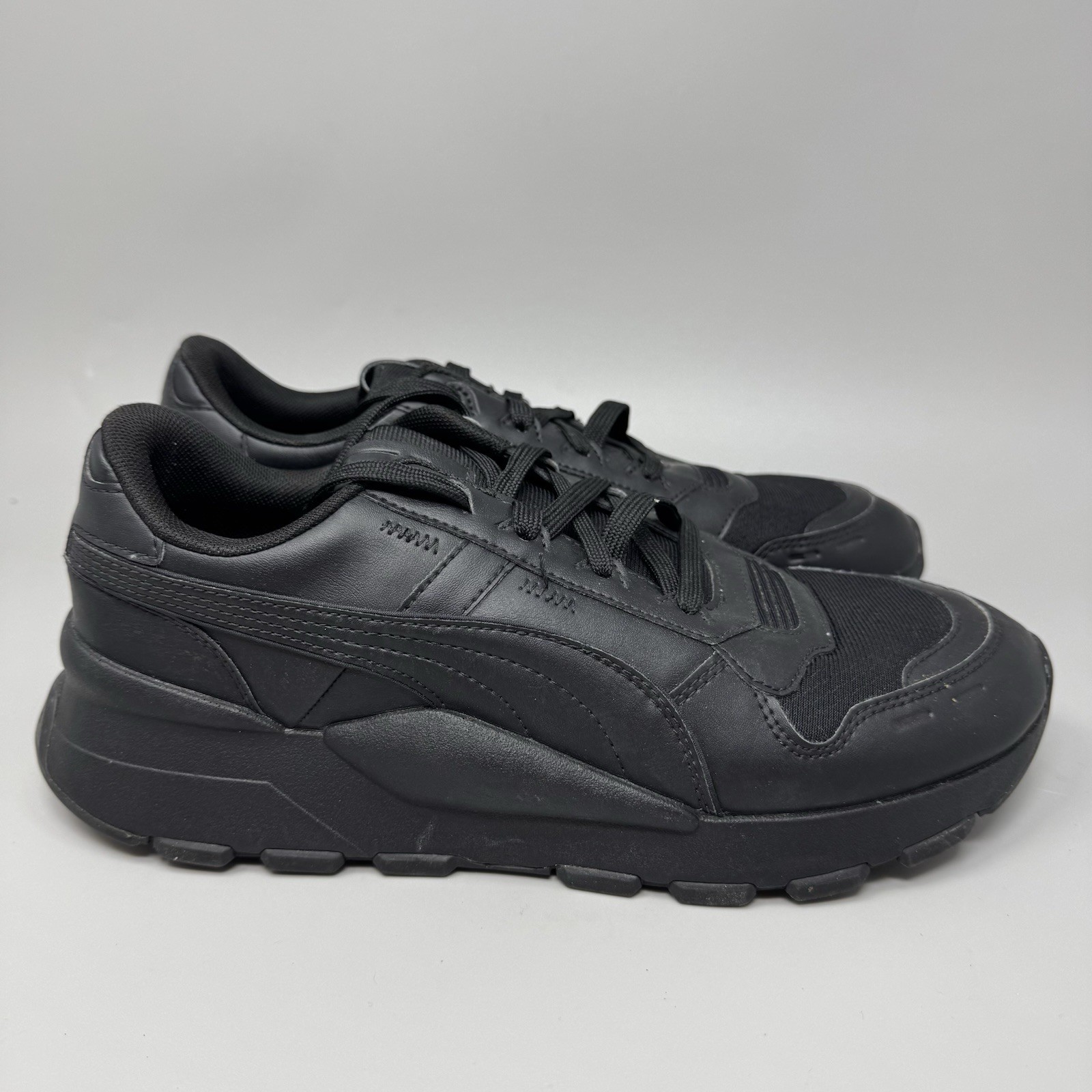 Puma Mens RS 2.0 Black Low Top Lace-Up Sneaker Shoes Size 9.5