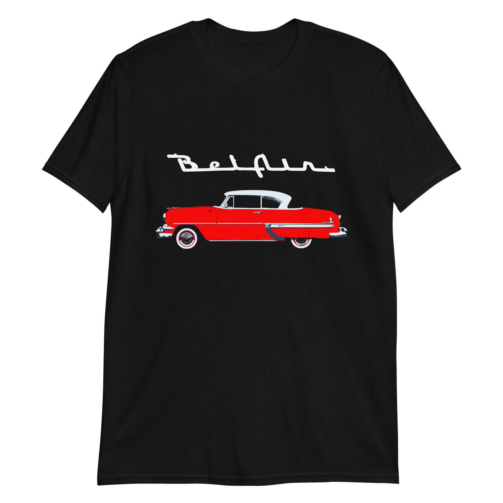 1954 Chevy Bel Air Red Antique Classic Car Collector Cars Short-Sleeve T-Shirt