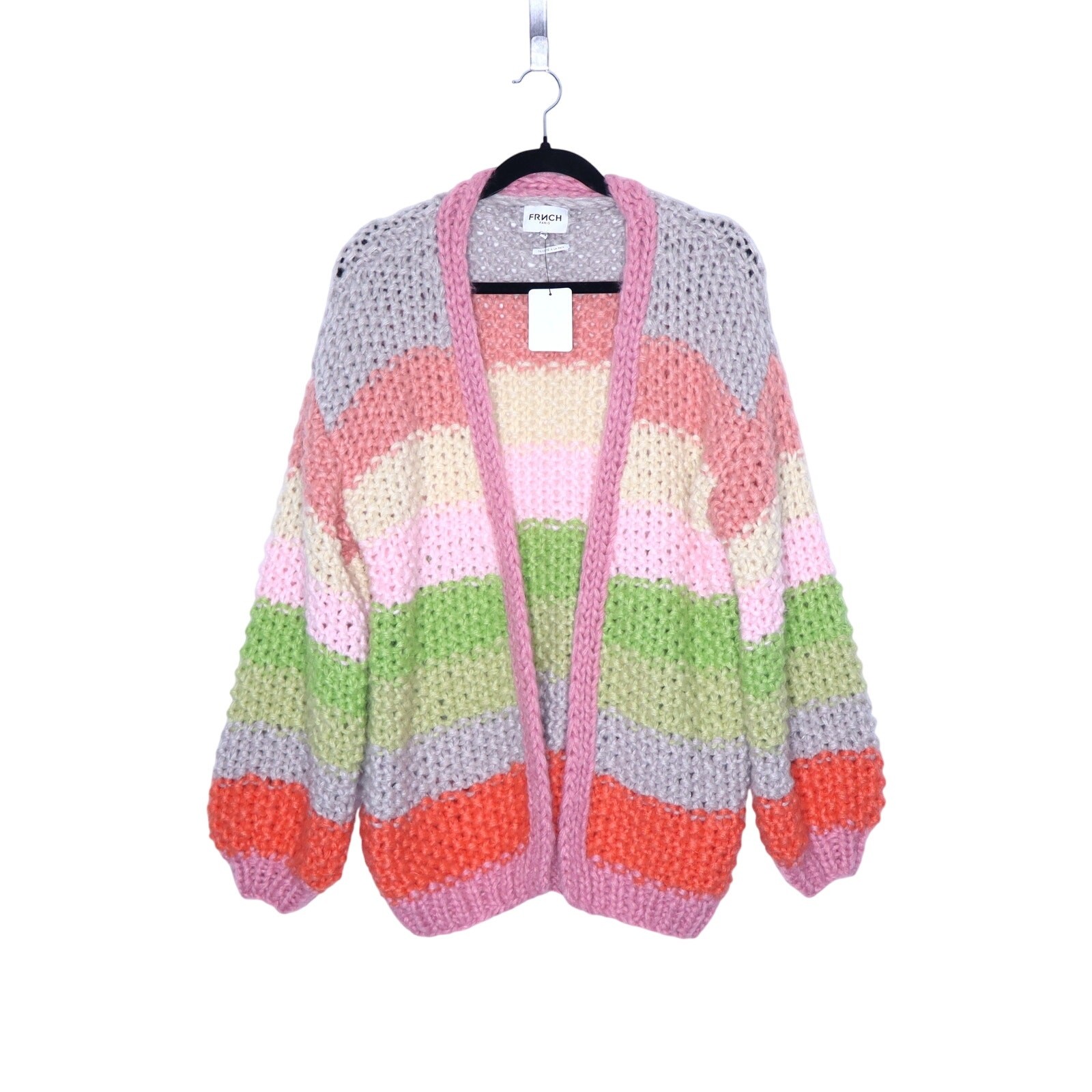 FRNCH Lobelia Cardigan NWT Pink Watermelon Oversized Chunky Knit Women\'s S/M