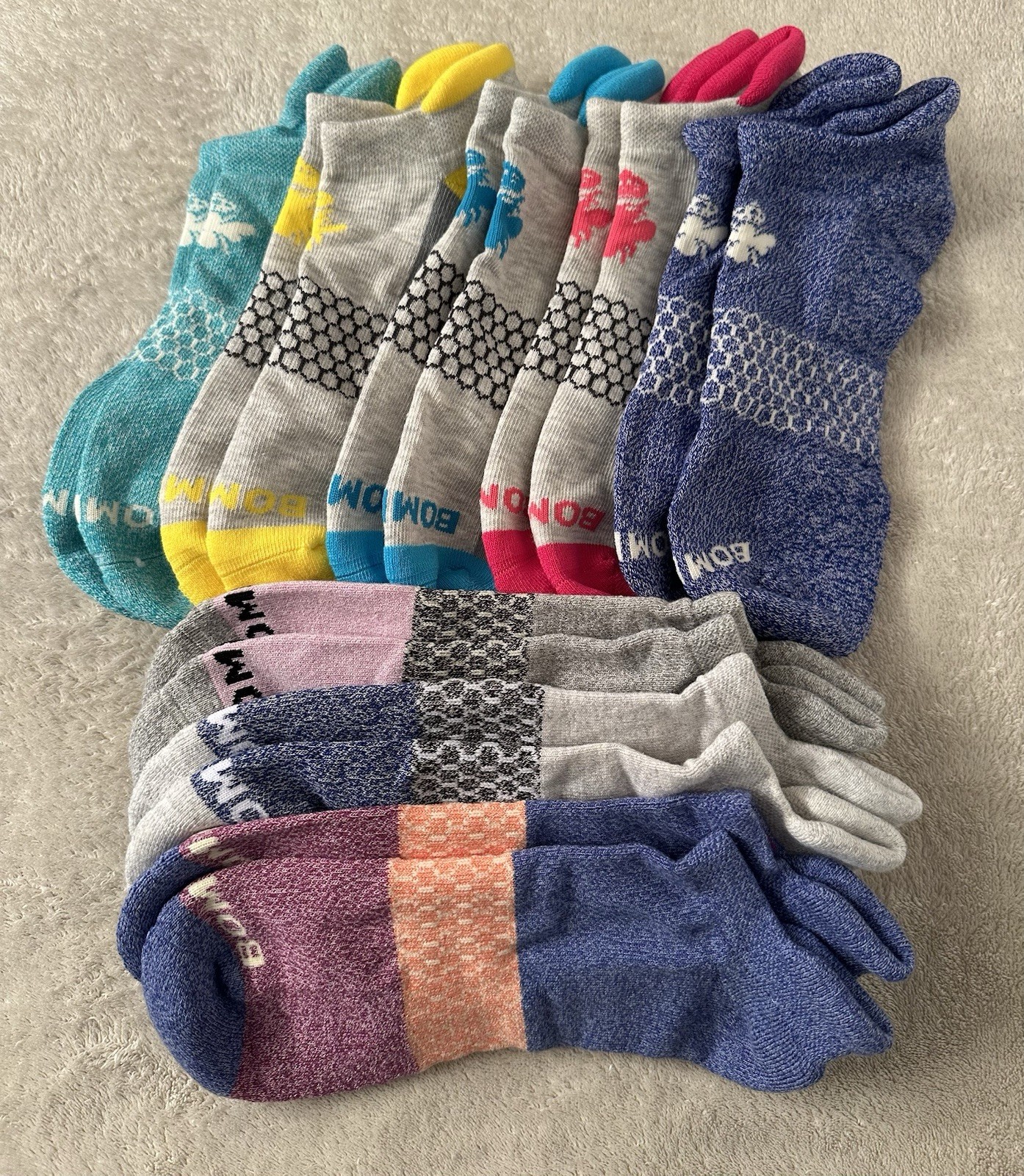 Bombas Women\'s Ankle Socks 8-Pack Gift Box Size Medium 8-10.5
