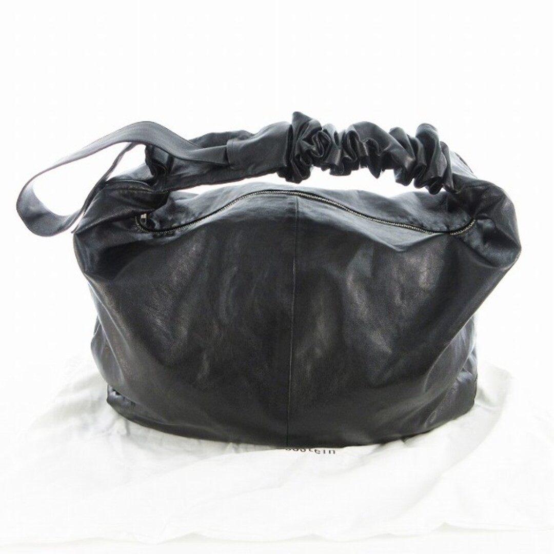 Stein Ssstein Shirring Handle Leather Shoulder Bag Goat ST.1180 Black Used e3c10