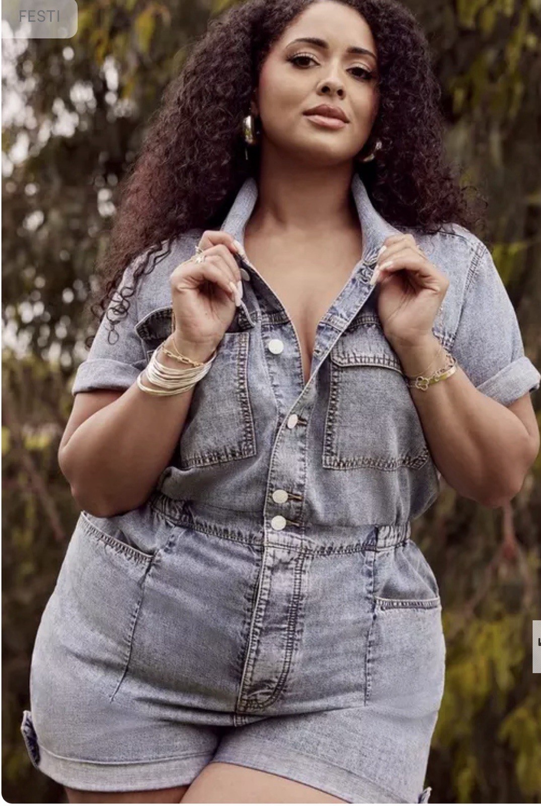 NWT TORRID Festi Denim Boiler Romper SIZE 2