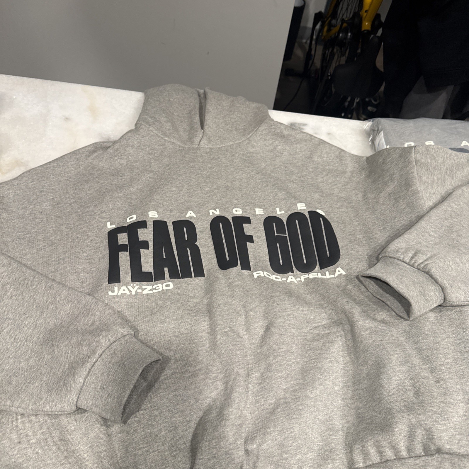 Fear of Gods Essentials Jay - Z - Exclusive LA Popup Hoodie Size LARGE
