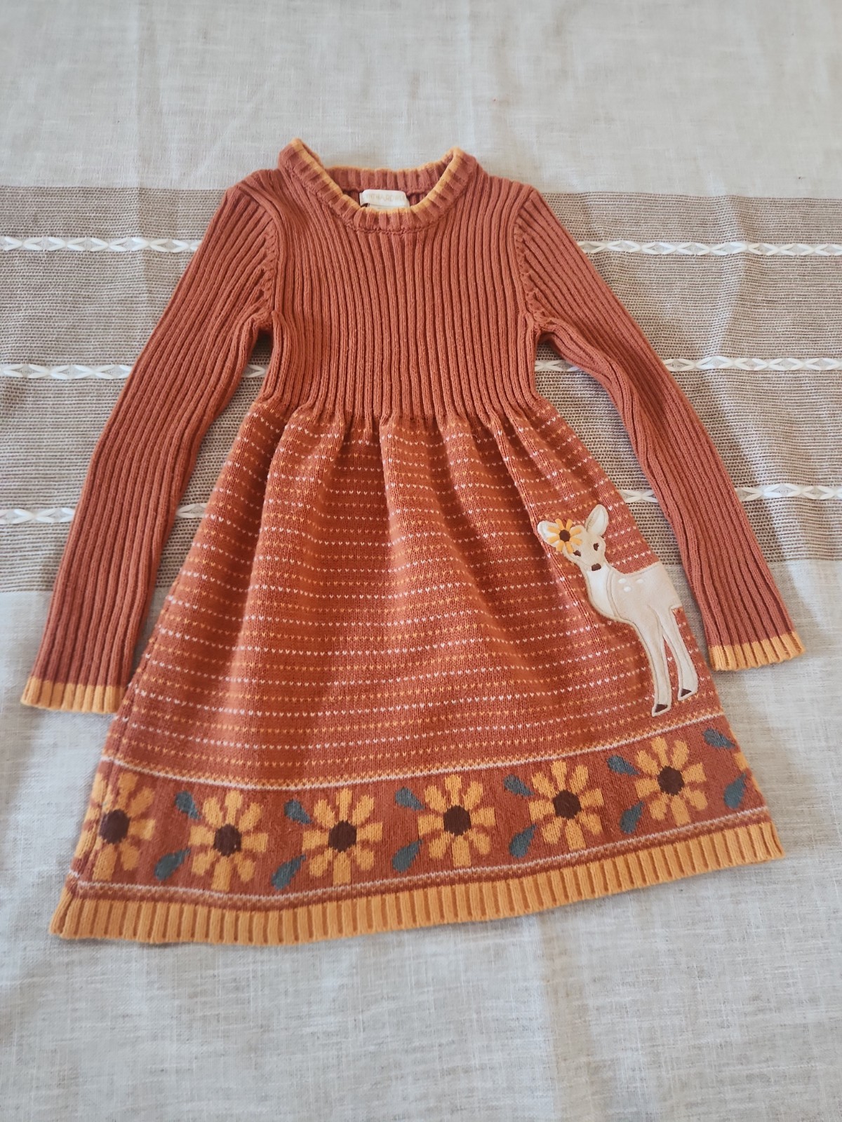 Cynthia Rowley 5/6 Year Old Fall Dress With A Deer