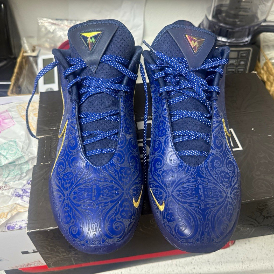 Nike Lebron 22 Men’s Mid Top Basketball Sneakers Blue/Gold Paisley Sz 11