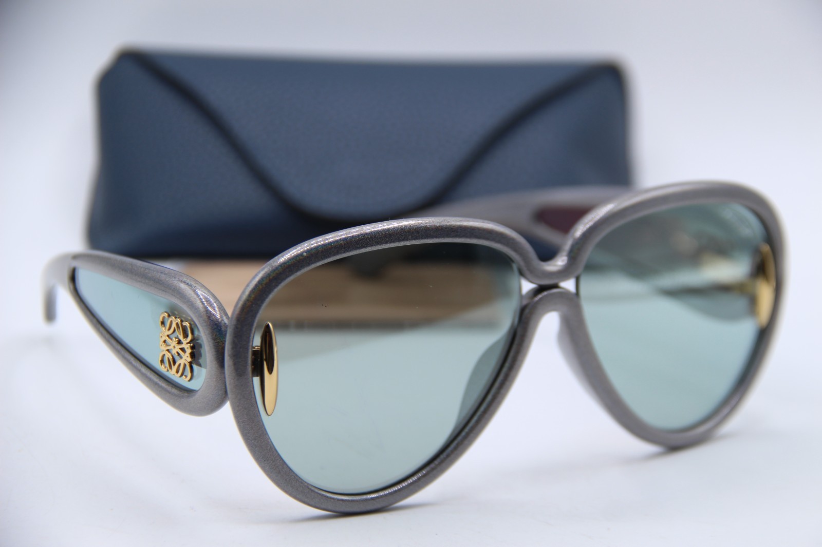 NEW LOEWE LW 40132I 05X BLUE GOLD MIRRORED AUTHENTIC FRAMES SUNGLASSES 65-14