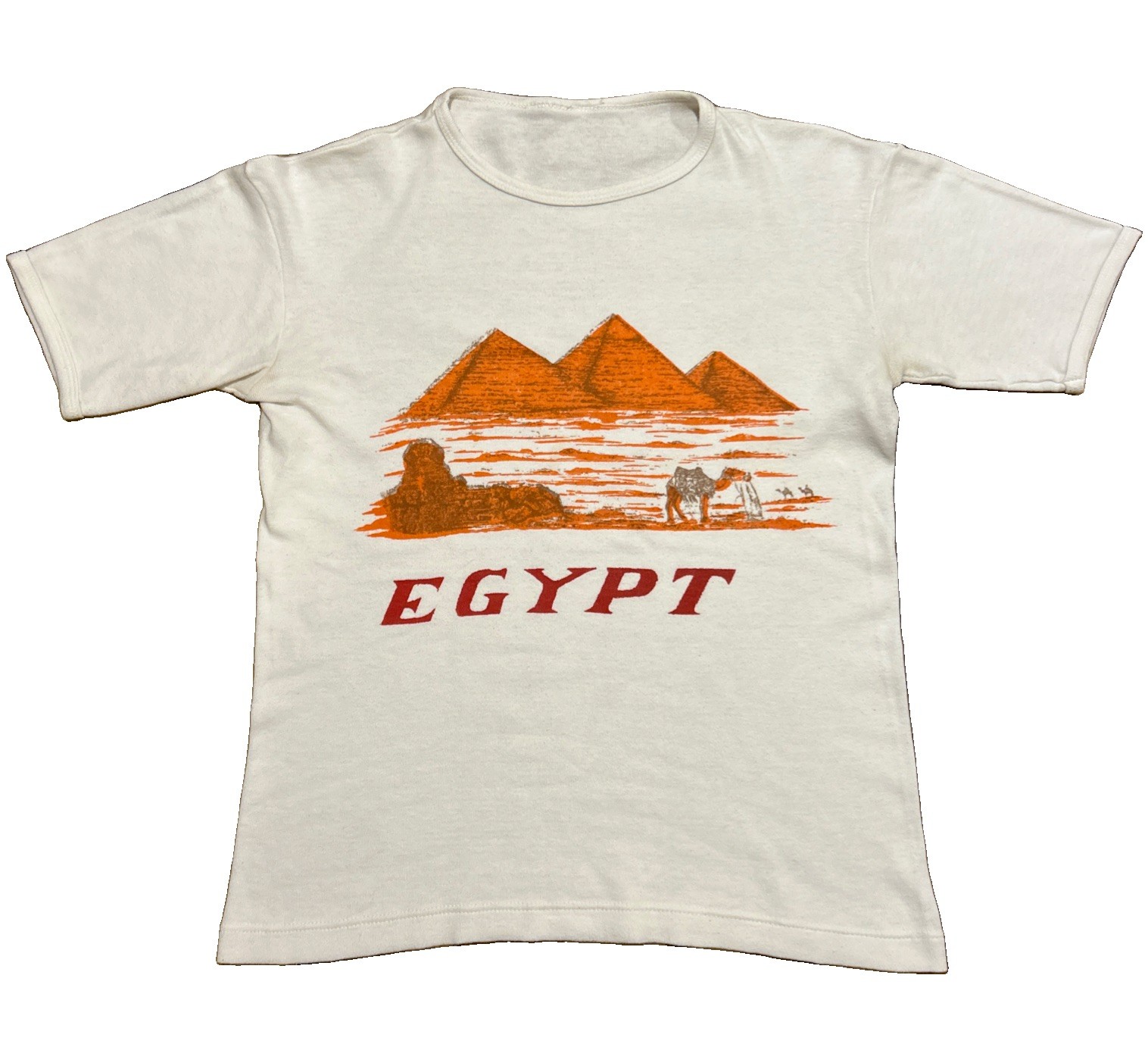 Rare 70s Vintage Egypt T-Shirt 100% Egyptian Cotton Size Large READ DESC