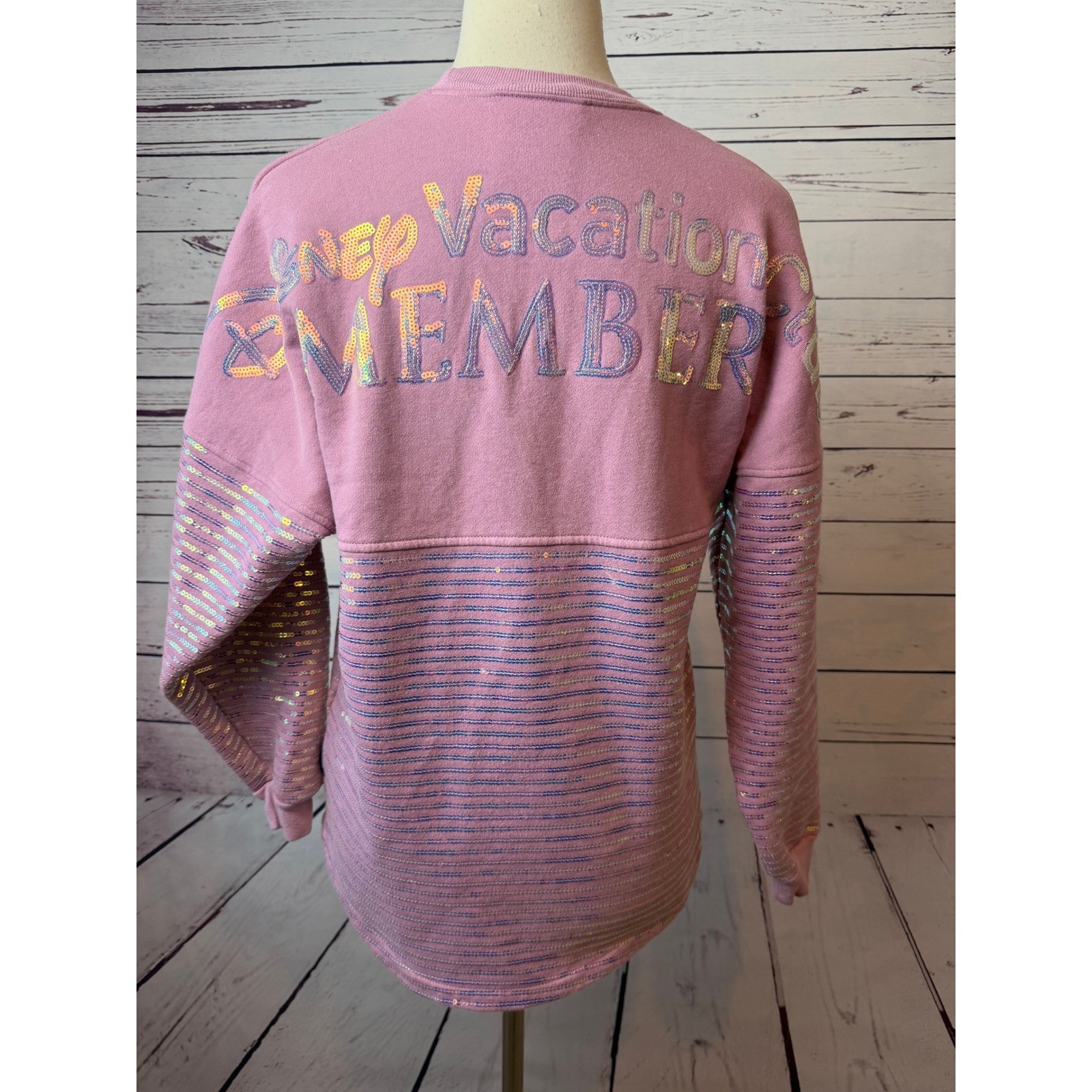 Disney Spirit Jersey XS Extra Small Vacation Sequins Mickey Mouse Sweatshirt