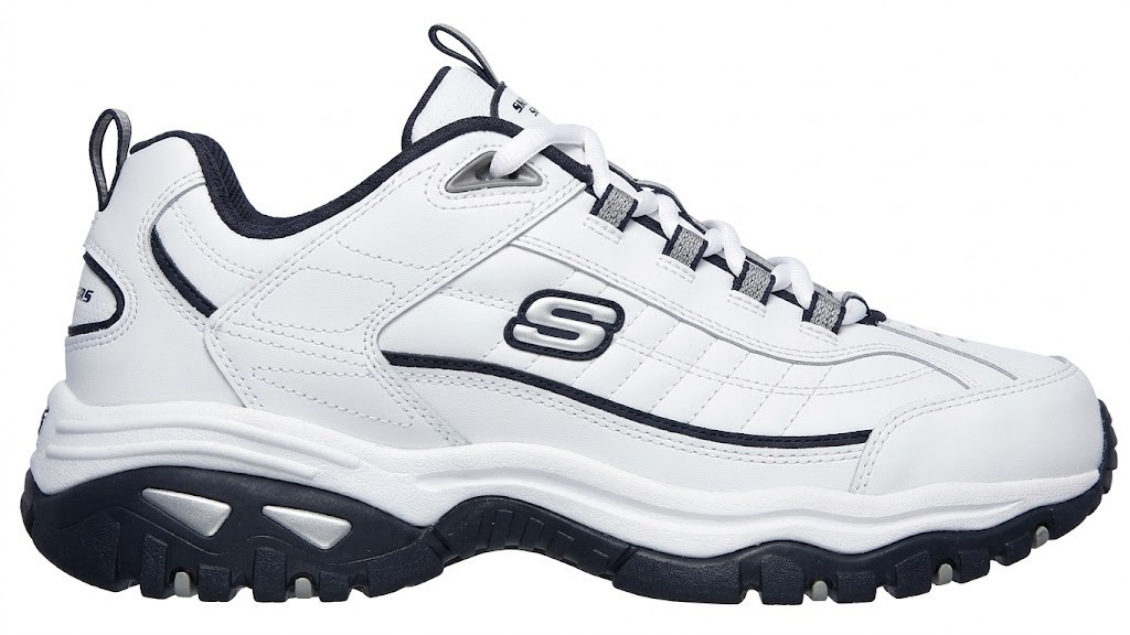 Skechers Energy Afterburn Leather Athletic Men Size 9, 50081 White/Navy, NEW