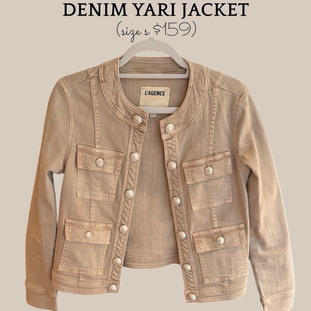 Lagence NEW Yari Collarless Jacket Apollo Jean Open Front Designer Sz S $495