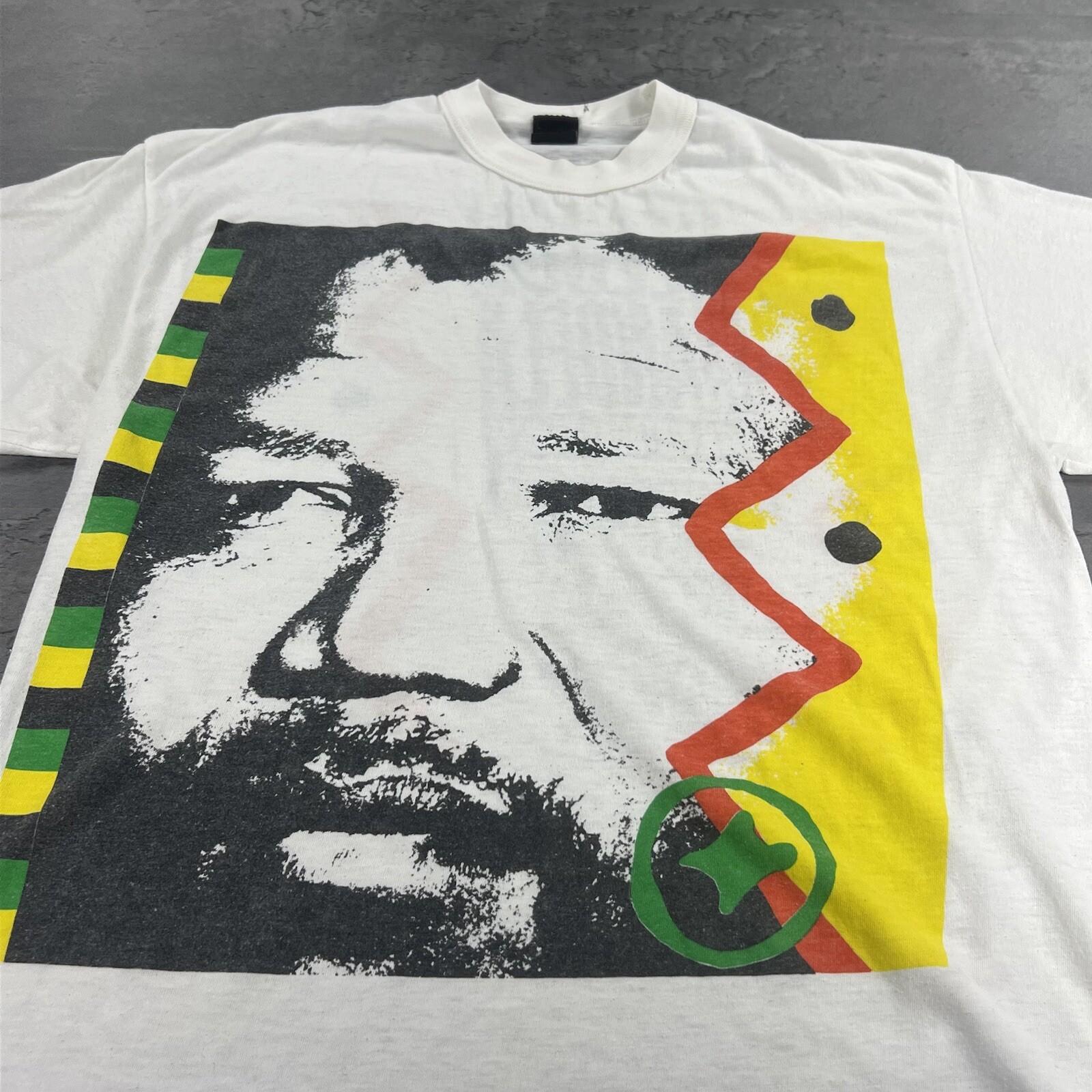 True Vintage 80s Nelson Mandela Shirt Adult S/M White Wembley Birthday Concert