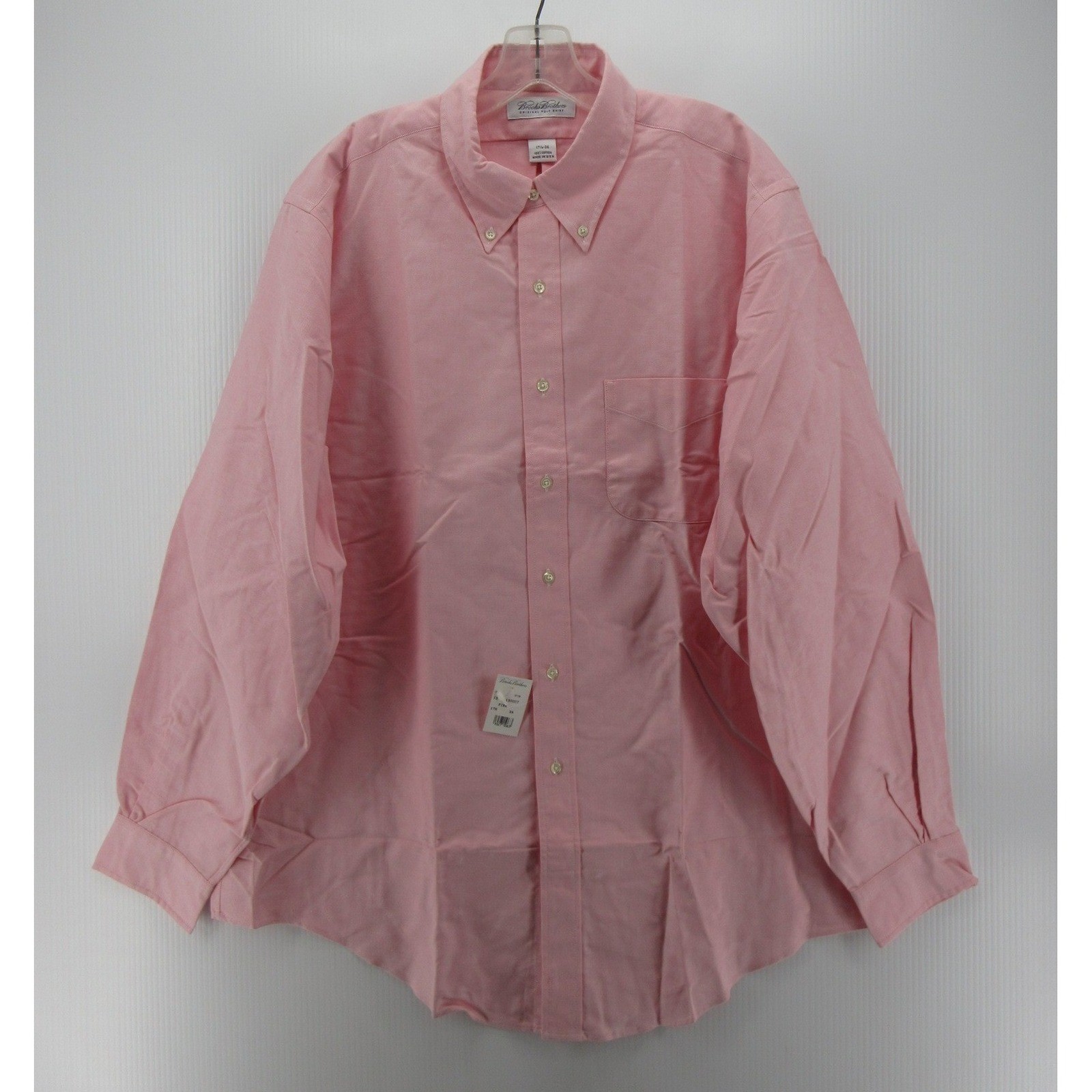 VINTAGE Brooks Brothers Shirt Men 17.5 Pink Oxford Cloth OCBD Original Polo NEW