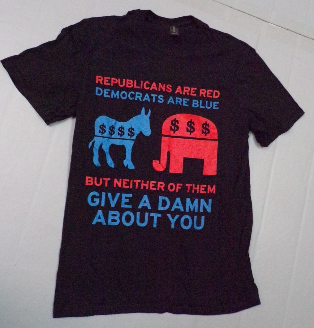 Republicans are Red Democrats are Blue Political Funny Unisex T-Shirt Small