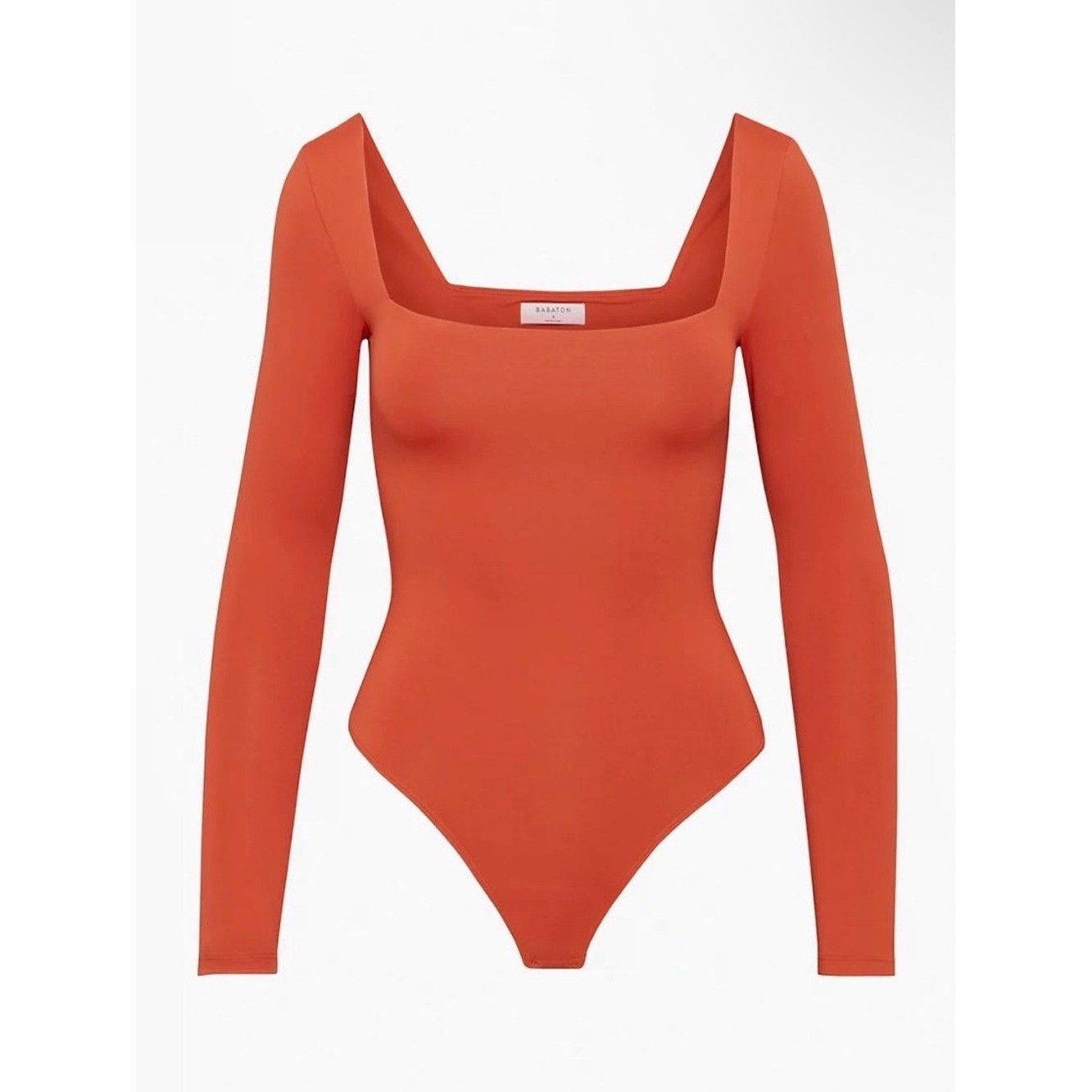 Aritzia Babaton Contour Orange Long Sleeve Bodysuit S NWOT