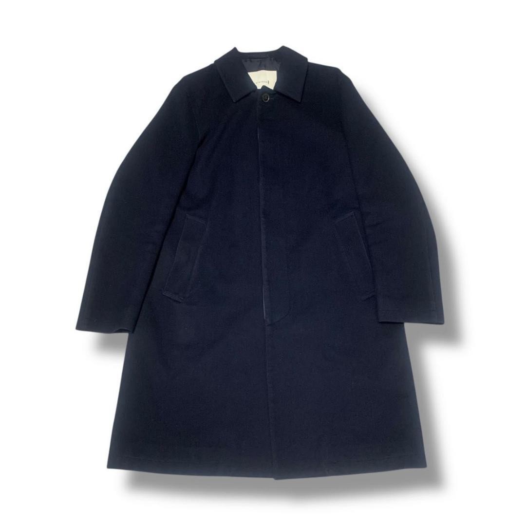 MACKINTOSH Wool Balmacaan Coat Navy 40 L Made in Scotland