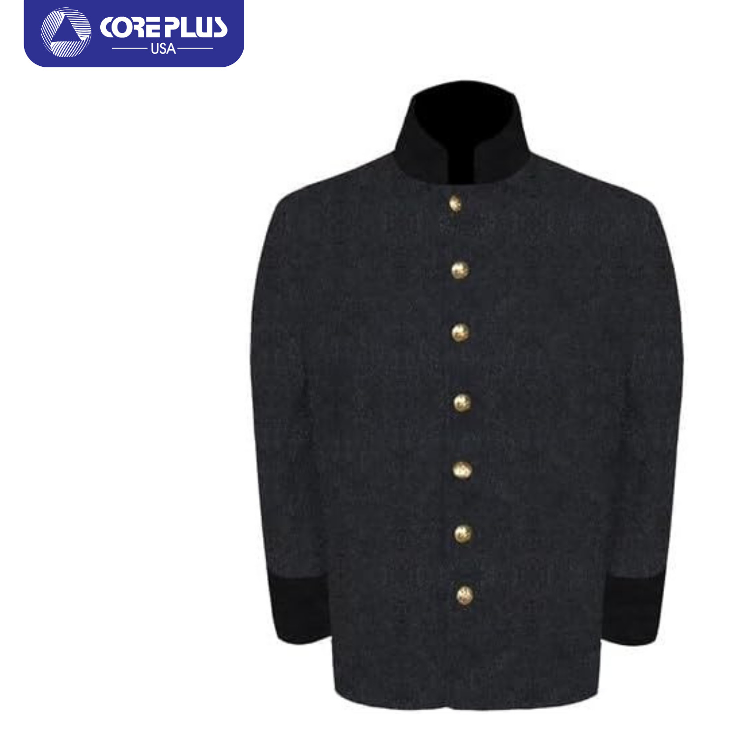Men’s US Civil War Jacket–Union Officer Sack Coat–Navy Blue Solid Cuff & Collar