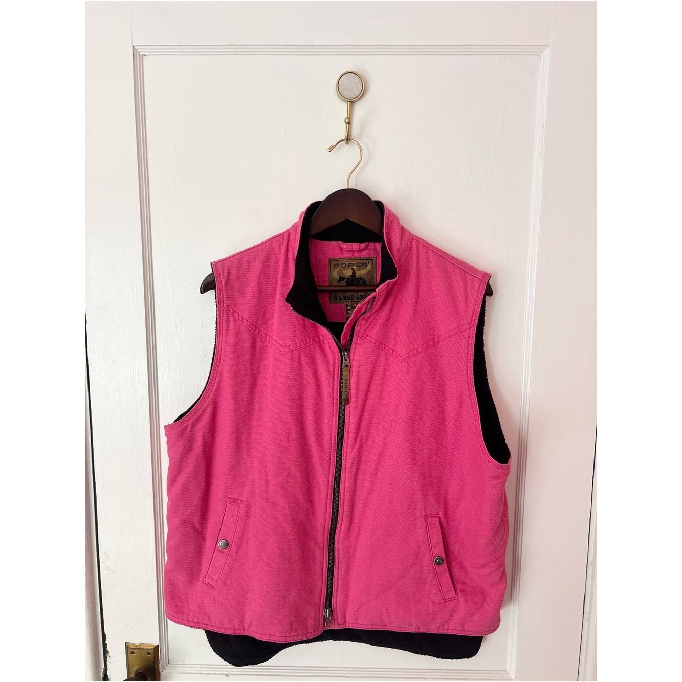 Roper Range Gear Women\'s Pink Canvas Fleece Lined Vest- XL