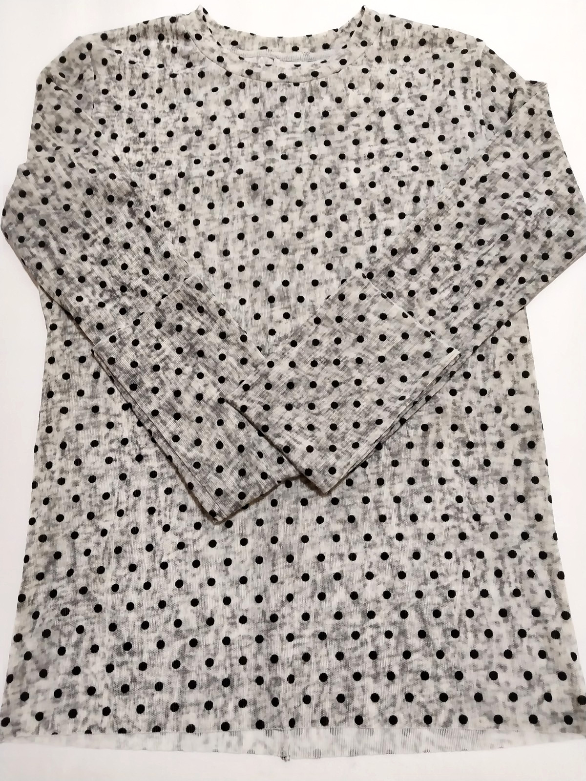 Whimsigoth Dotted Blouse Knit Long Sleeve Top Coquette size M