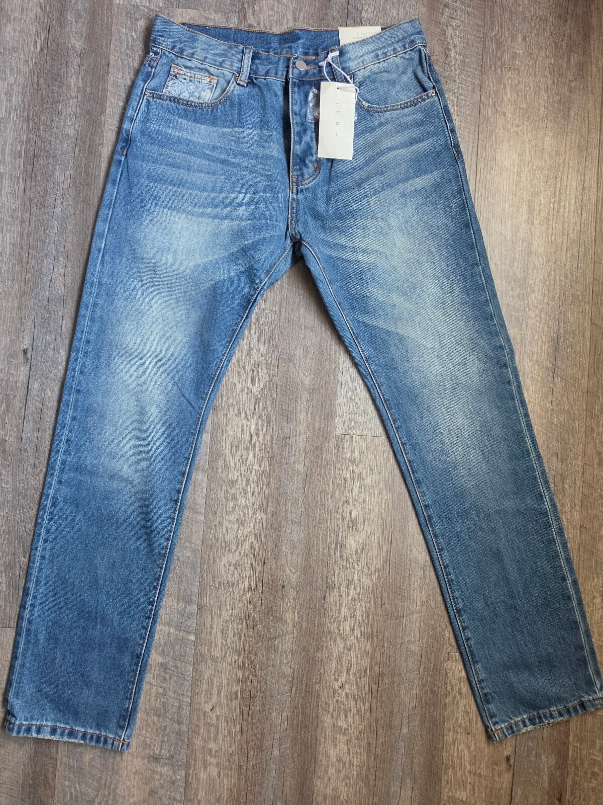 Mavi Men\'s Blue Paisley Patterned Back Pocket Jeans Size 32