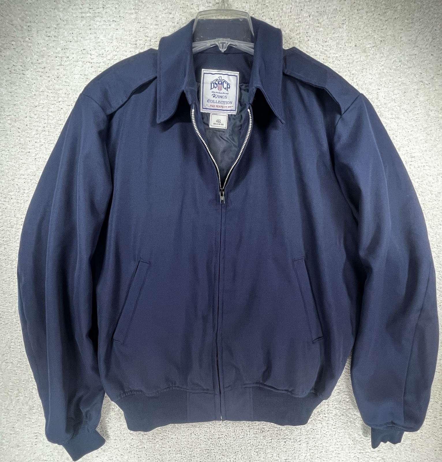 DSCP Vintage 2002 Mens Wool Jacket 46L USAF Flight Bomber Navy Epaulets