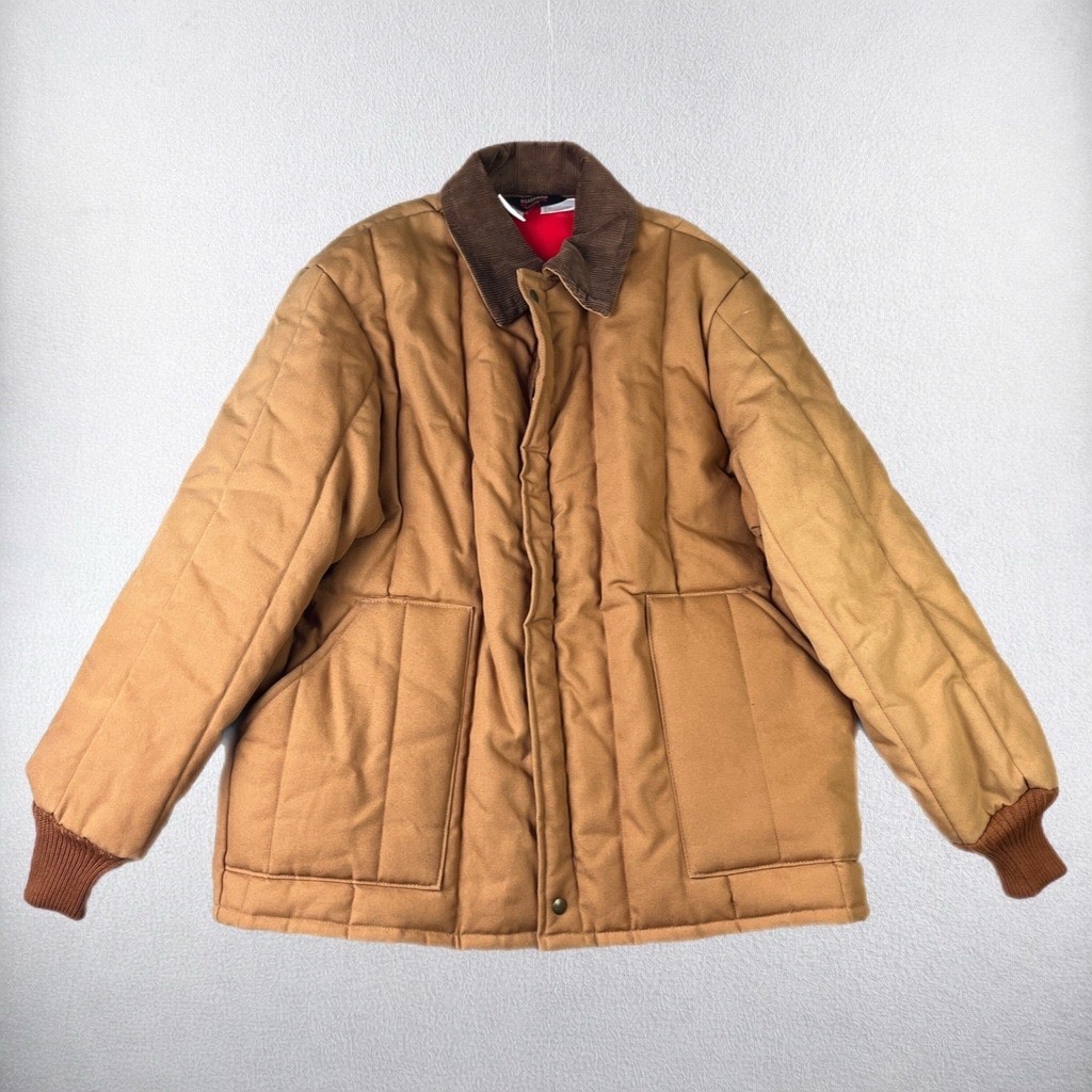 Vintage Blizzard Pruf Walls Jacket Mens XL Brown Quilted Corduroy Collar W7750A