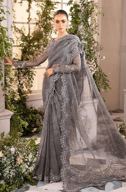 Maria B Original Saree Organza Embroidery
