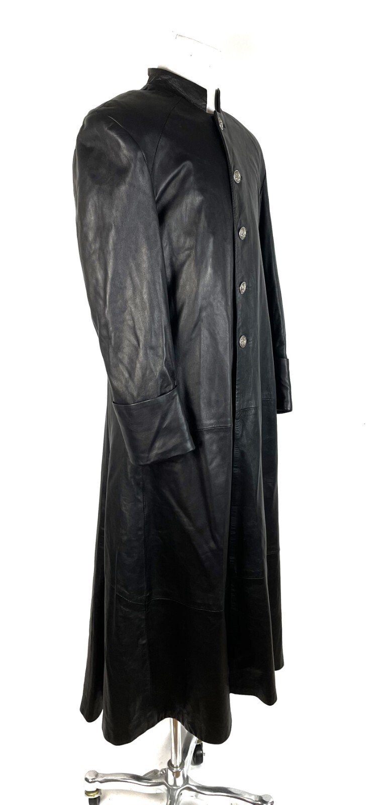 Vintage 80\'s Jack Edwards Steampunk Goth Matrix Lamb Leather Coat L