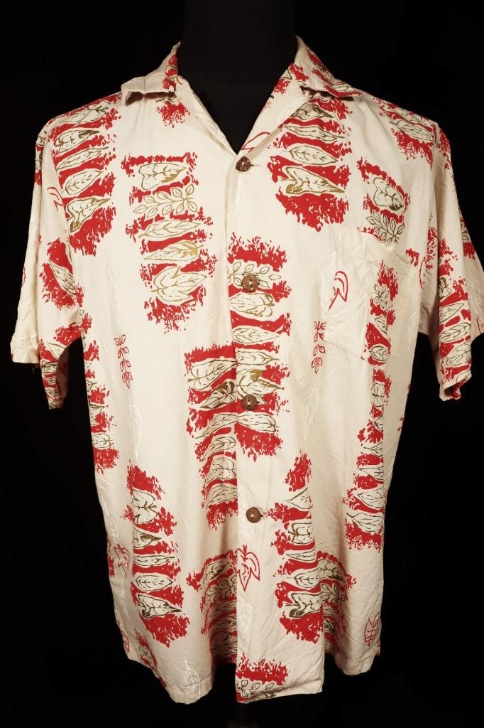 Rare Custom Vintage 1950\'s Guy Romo Cotton Print Hawaiian Shirt Large Exc Cond