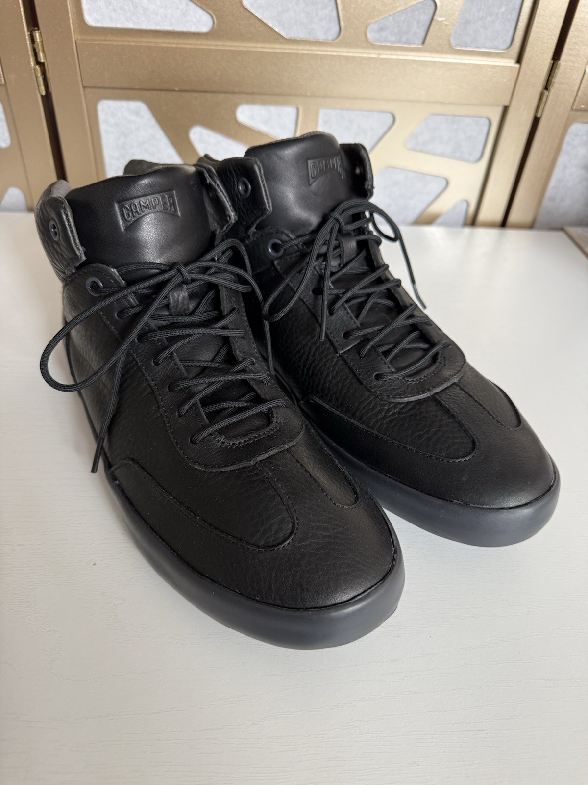 Camper Black Pursuit Men’s US 10 10.5 EU 44 Leather Ankle Boots Sneakers Lace Up