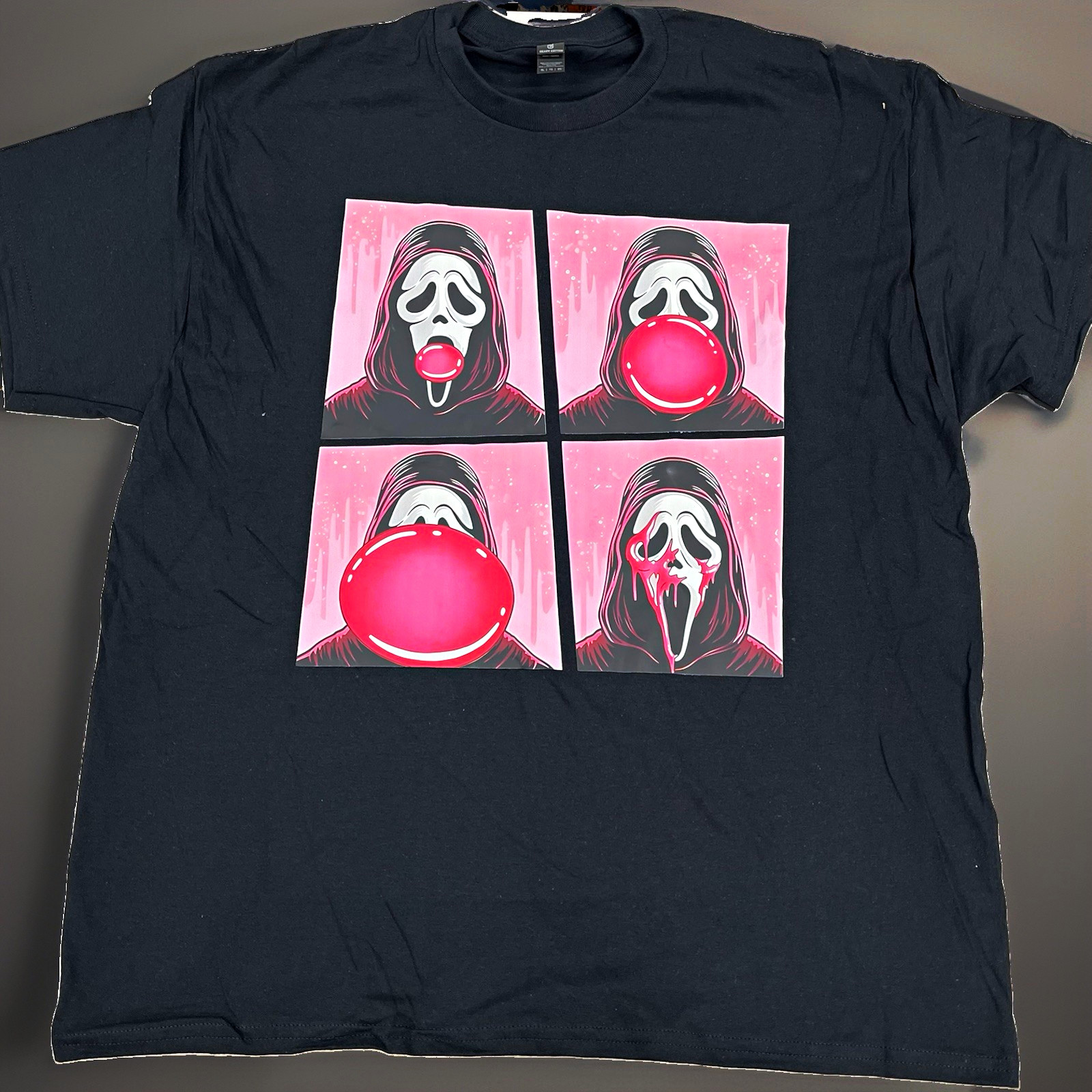 Gildan Heavy Cotton Men\'s Black Ghostface Scream Horror Graphic Tee XL