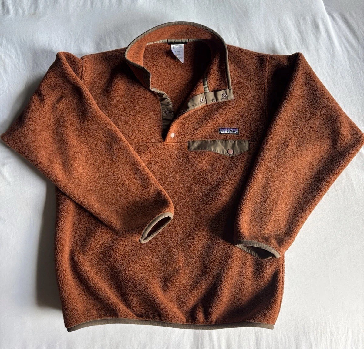 Vintage Y2K Patagonia Synchilla Snap-T Rust Fleece Pullover Men’s Small