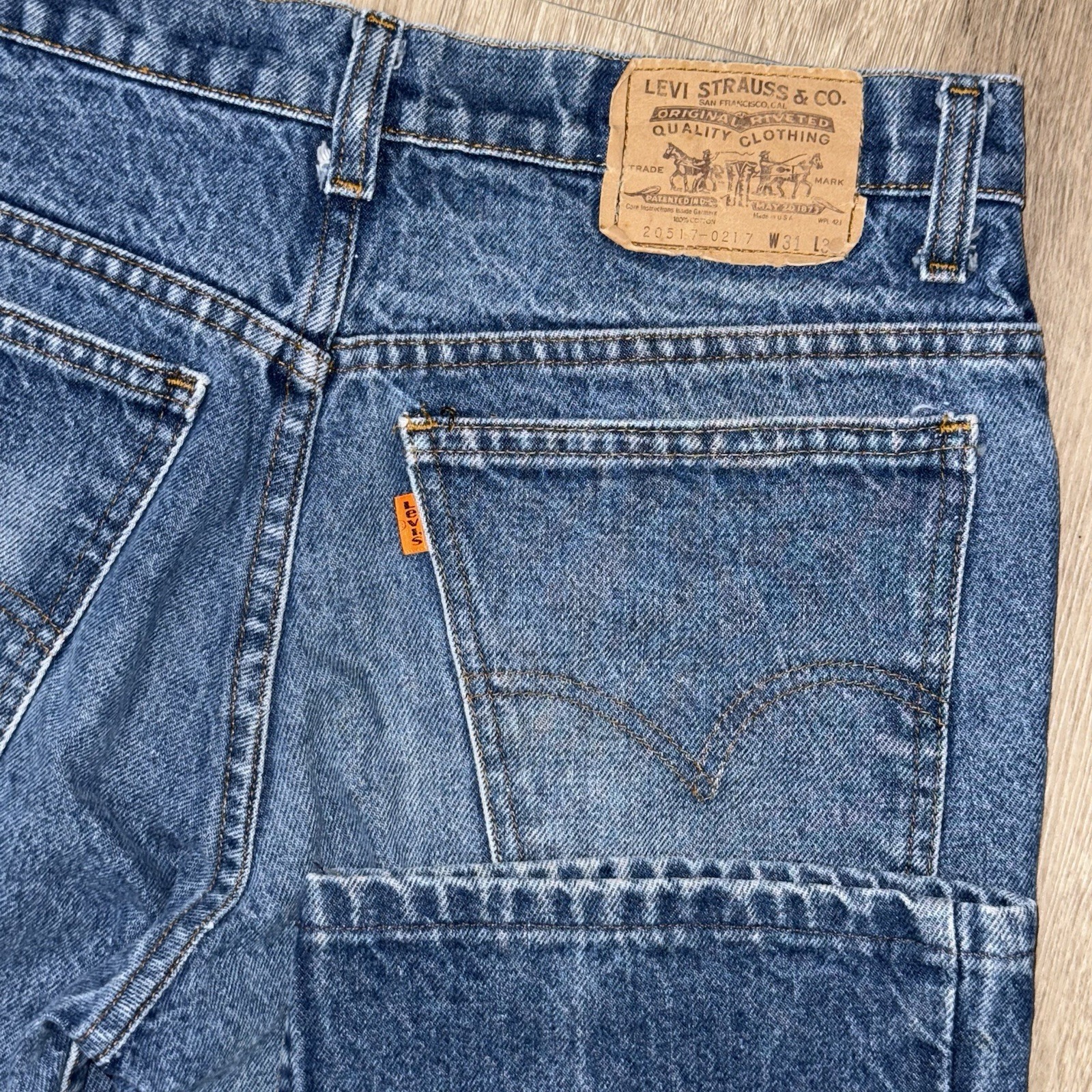 VTG Levi’s 517 Jeans Mens 32x32 70s Orange Tab Bootcut USA 20517-0217 Flare 80s