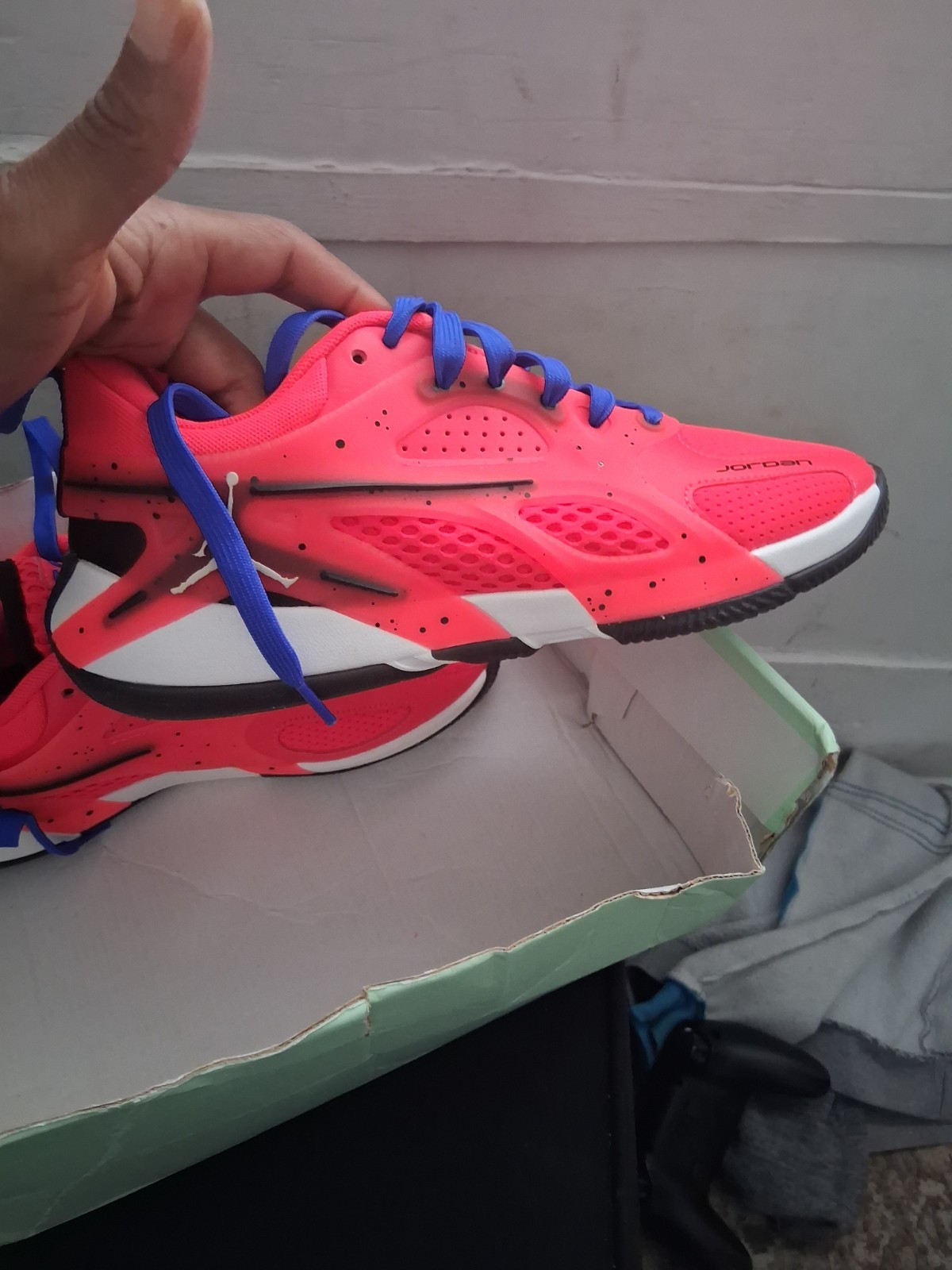Size 7 - Air Jordan Heir Series Bright Crimson/Racer Blue/Sail