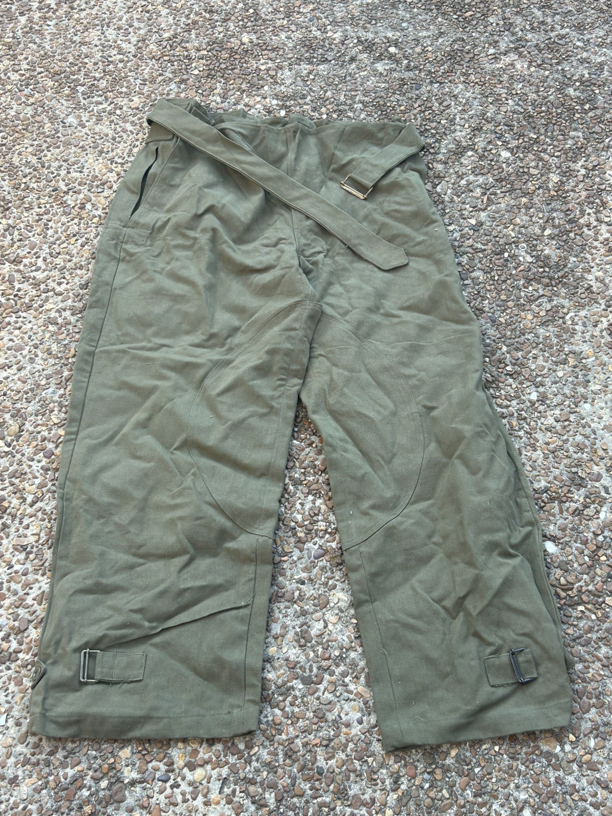Vintage 1940s French Military M35/M38 Motorcycle Canvas Pants WWII NOS