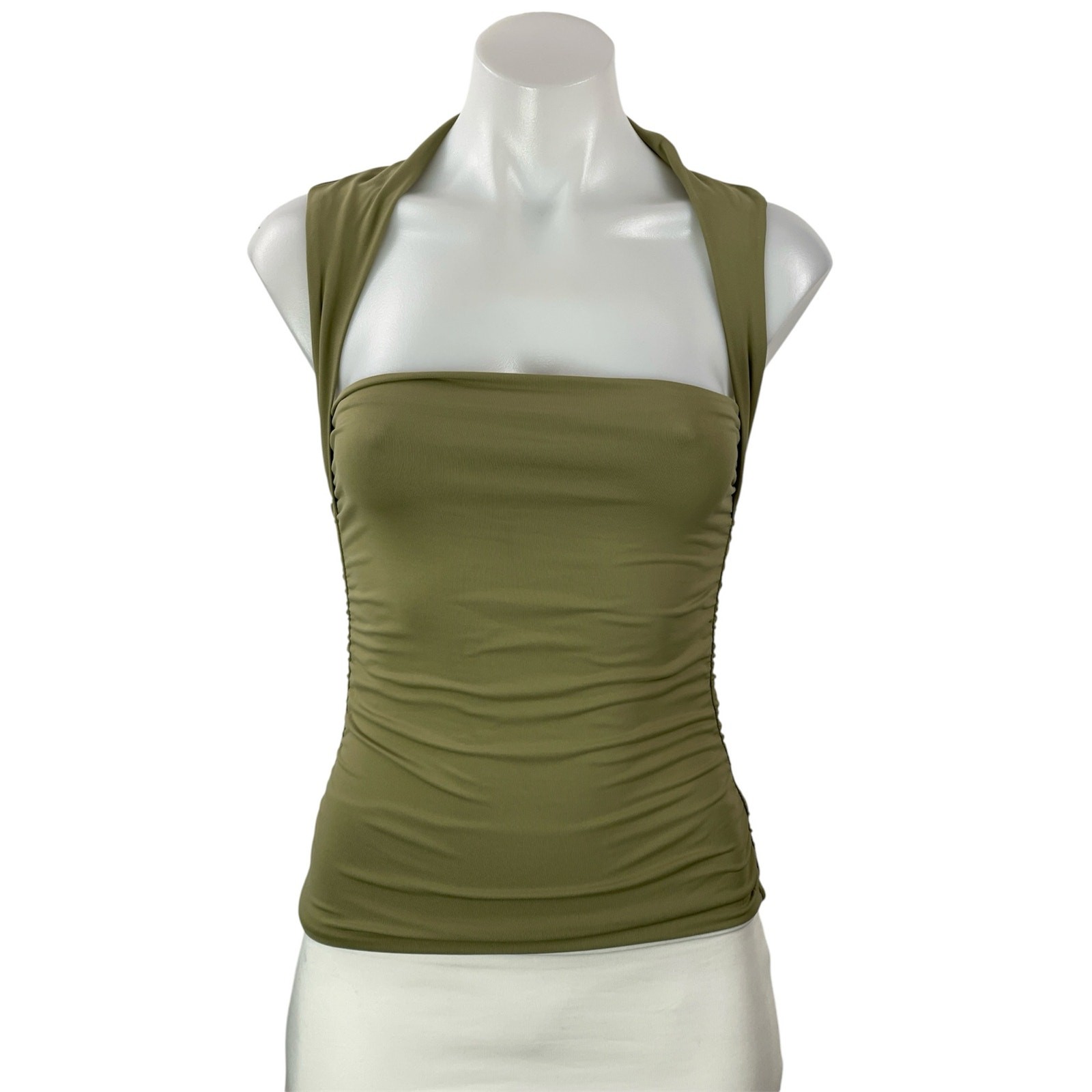 Aritzia Contour Women\'s Green Sleeveless Square Neck Sculpt Knit Tank Top Size S